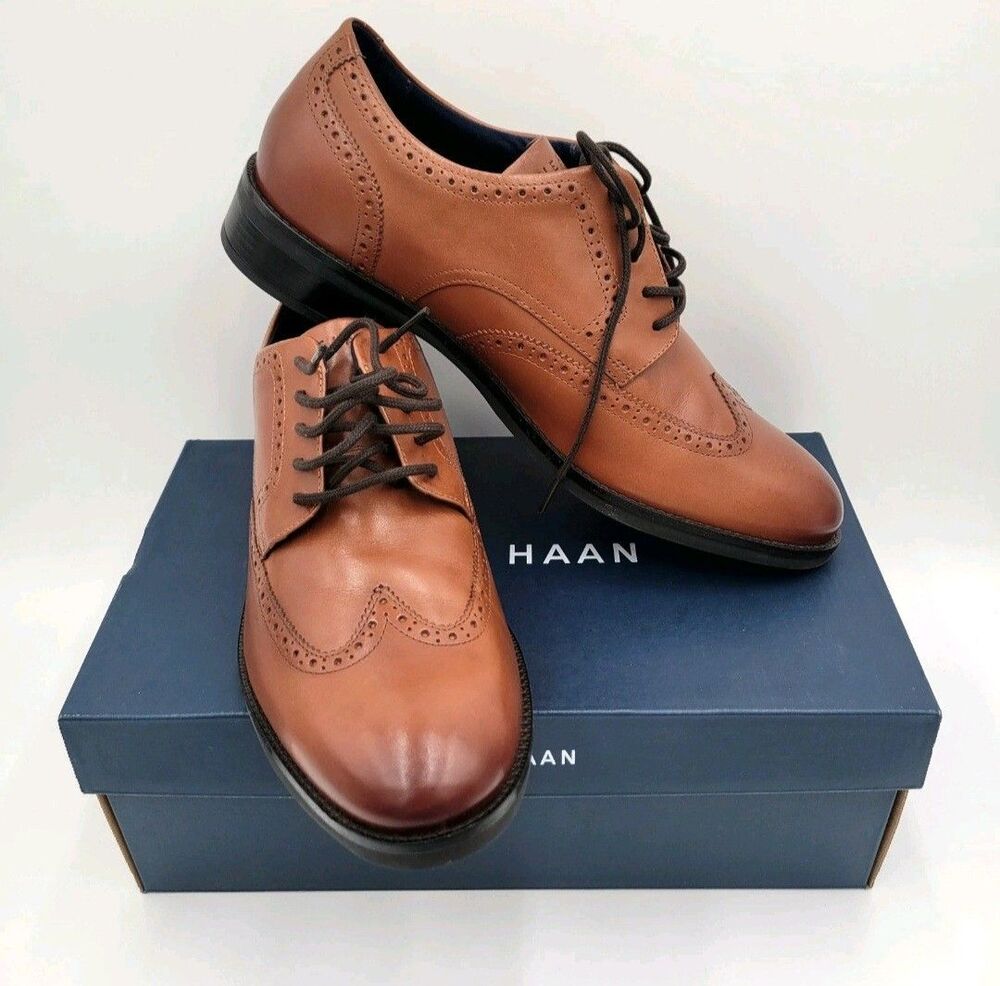Cole Haan Grand+ Wingtip Oxford Dress Shoes British Tan C37330 Men's Size 11 NEW - Picture 5 of 7